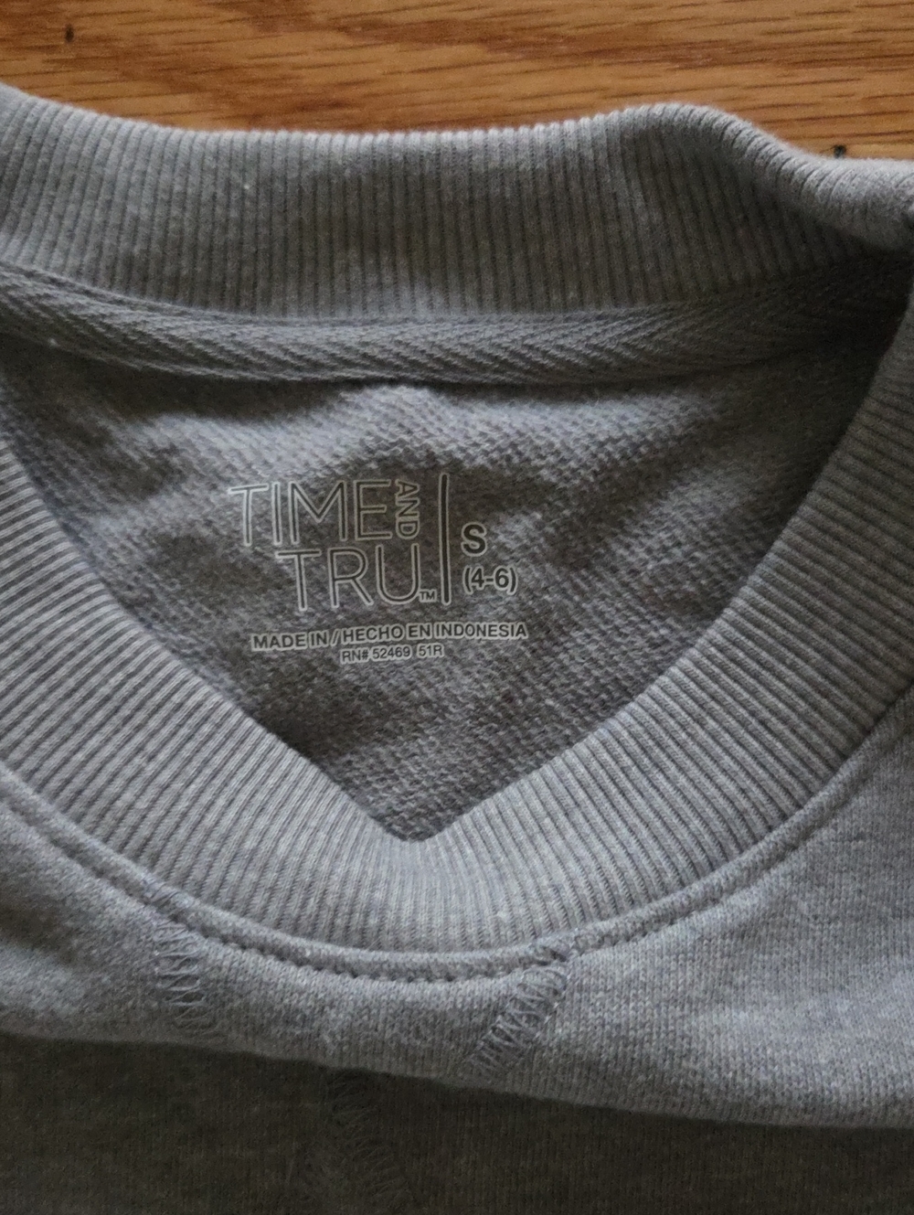 Two Brand New Time and Tru Gray Cotton Crewneck Sweatshirts Size Small